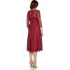 image:imageAdrianna Papell Womens Sequin Embroidery Flared MidiRed