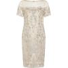 image:imageAdrianna Papell Womens Sequin Embroidery Sheath DressAlabaster