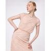 image:imageAdrianna Papell Womens Short Sleeve Blouson Beaded GownBlush