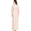 image:imageAdrianna Papell Womens Short Sleeve Blouson Beaded GownBlush