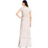 image:imageAdrianna Papell Womens Short Sleeve Blouson Beaded GownBlushGold