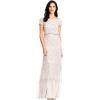 image:imageAdrianna Papell Womens Short Sleeve Blouson Beaded GownBlushGold