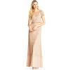 image:imageAdrianna Papell Womens Short Sleeve Blouson Beaded GownChampagneGold