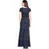 image:imageAdrianna Papell Womens Short Sleeve Blouson Beaded GownNavy