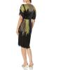 image:imageAidan Mattox Womens Beaded Dolman Sleeve Faux WrapBlack Multi