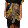 image:imageAidan Mattox Womens Beaded Dolman Sleeve Faux WrapBlack Multi