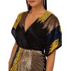 image:imageAidan Mattox Womens Beaded Dolman Sleeve Faux WrapBlack Multi