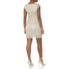 image:imageAidan Mattox Womens Geometric Beaded Cocktail with Cap SleeveChampagne