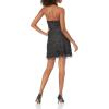 image:imageAidan Mattox Womens Mock Neck Halter Beaded Swing DressBlack