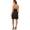 image:imageAidan Mattox Womens Mock Neck Halter Beaded Swing DressBlack