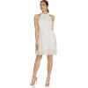 image:imageAidan Mattox Womens Mock Neck Halter Beaded Swing DressIvorySilver