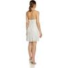 image:imageAidan Mattox Womens Mock Neck Halter Beaded Swing DressIvorySilver