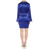 image:imageAidan Mattox Womens VNeck Satin Shirt DressRoyal Sapphire