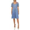 image:imageAdrianna Papell French Blue Beaded Midi Dress With Sheer Ruffled SleevesFrench Blue