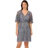 image:imageAdrianna Papell Womens Bead Mesh Wrap DressDusty Blue