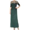 image:imageAdrianna Papell Womens Beaded Illusion Dress  Long Sequin Evening Dress with Fitted Bodice amp Tulle Skirt OverlayDusty Emerald
