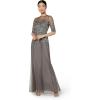 image:imageAdrianna Papell Womens Beaded Illusion Dress  Long Sequin Evening Dress with Fitted Bodice amp Tulle Skirt OverlayLead