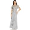 image:imageAdrianna Papell Womens Beaded Mermaid GownBlue Heather