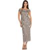 image:imageAdrianna Papell Womens Beaded Off Shoulder GownDeep Platinum