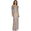 image:imageAdrianna Papell Womens Beaded Off Shoulder GownSterling