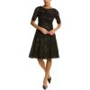 image:imageAdrianna Papell Womens Embroidered Lace Midi DressBlack