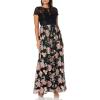 image:imageAdrianna Papell Womens Embroidered Long DressBlack Multi