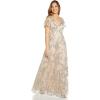 image:imageAdrianna Papell Womens Embroidered Metallic BallgownMarble