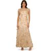 image:imageAdrianna Papell Womens Floral Embroidered Godet GownChampagne