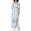 image:imageAdrianna Papell Womens Printed Floral Chiffon GownGlacier Multi