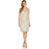 image:imageAdrianna Papell Womens Sequin Embroidery Sheath DressAlabaster