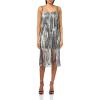 image:imageAidan Mattox Womens Sleeveless Beaded Dress with FringeGunmetalBlack