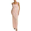 image:imageRibbon Embroidered Long Column Gown In BlushBlush