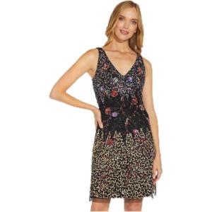 image:imageAdrianna Papell Short Beaded Dress DressBlack Multi