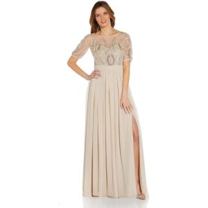 image:imageAdrianna Papell Womens Bead and Chiffon DressBiscotti