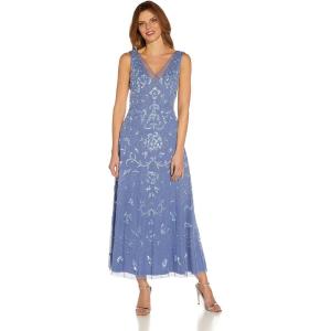 image:imageAdrianna Papell Womens Beaded Ankle Length DressFrench Blue