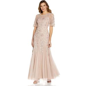 image:imageAdrianna Papell Womens Beaded Long GownBlush