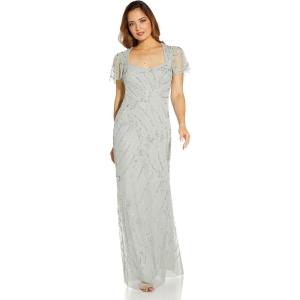 image:imageAdrianna Papell Womens Beaded Long GownFrosted Sage