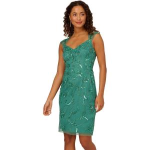 image:imageAdrianna Papell Womens Beaded Mesh DressSpecial Occasion DressJungle Green