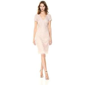 image:imageAdrianna Papell Womens Beaded Short TShirt Dress with Hammered SequinsShell