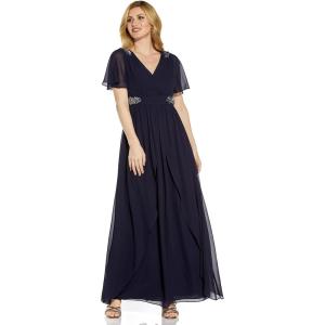 image:imageAdrianna Papell Womens Embellished Chiffon GownMidnight