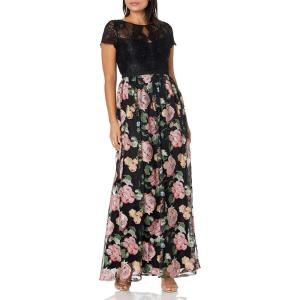 image:imageAdrianna Papell Womens Embroidered Long DressBlack Multi