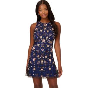 image:imageAdrianna Papell Womens Floral Beaded Short DressMidnight Multi