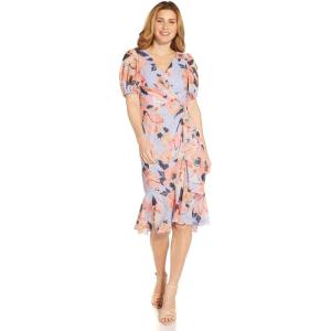 image:imageAdrianna Papell Womens Floral Print Chiffon DressOpalCoral Multi