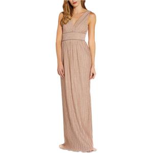 image:imageAdrianna Papell Womens Metallic Pleat BallgownRose