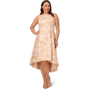 image:imageAdrianna Papell Womens Plus Pearl Metallic Jacquard Dress BlushGold 16