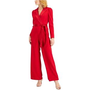 image:imageAdrianna Papell womens Knit Crepe Tuxedo JumpsuitHaute Red