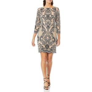 image:imageAidan Mattox Aidan Womens 34 Sleeve CocktailBlackIvory