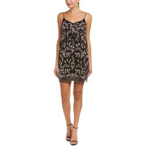 image:imageAidan by Aidan Mattox Womens Pop Over Floral Beaded Dress BlackBlush 0
