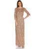 image:imageAdrianna Papell Womens Beaded Illusion Column GownRose Gold