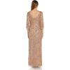 image:imageAdrianna Papell Womens Beaded Illusion Column GownRose Gold